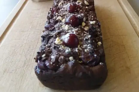 Cake cerises et chocolat, délicieux gâteau à la poudre de baobab Balenti