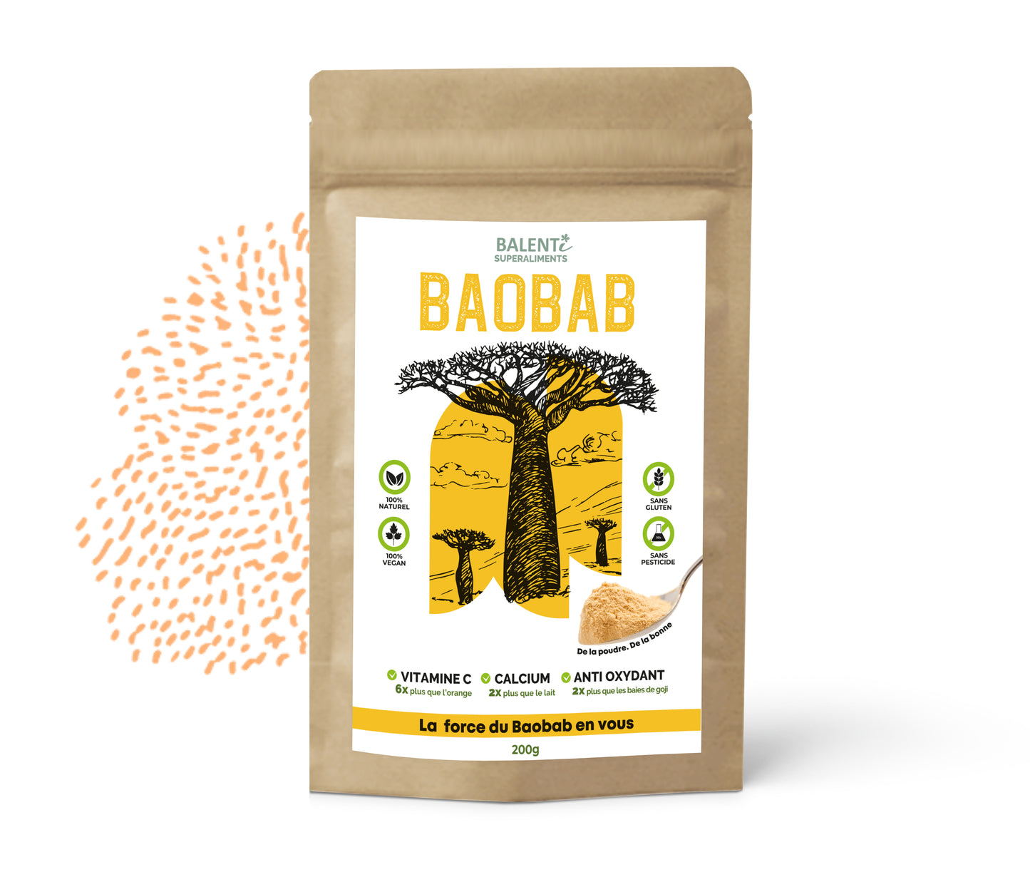 Poudre de fruit du baobab - Balenti, la force du baobab en vous !